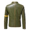 Maiyifu-GJ Men's Vintage Distressed Biker Leather Jacket Retro Slim Fit Motorcycle Biker Jacket Casual Zip Up Bomber Coat (Armygreen,5X-Large) view 2