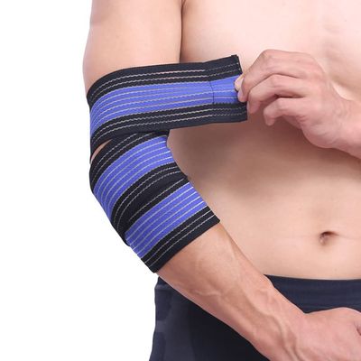 WZRWAN 1Pair Basketball Badminton Tennis Elbow Pad Ankle Brace Wrap Support Elastic Gym Sport Elbowband Fitness Bandage (White)