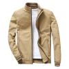 Maiyifu-GJ Men's Casual Washed Cotton Jacket Military Stand Collar Outdoor Windbreaker Lightweight Slim Fit Army Coat (Dark Khaki,Medium) view 1
