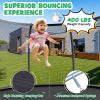 Goplus Recreational Trampolines 8FT 10FT 12FT, 400LBS Bearing Outdoor Trampoline with Enclosure, Non-Slip Ladder, Hot-dip Galvanized Technology, ASTM Approved Bounce for Kids Adults (Black-8 FT) view 3