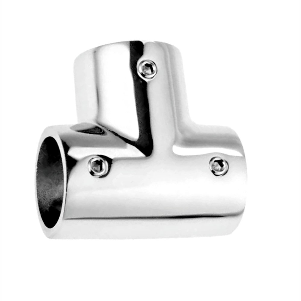 1Pack 90 Degree Marine 316 Stainless Steel Boat Handrail Tee Fitting Hardware, Pipe/Tube Connector Clamp Hardware Boat Accessories for Pipe/Tube 22/25/32mm (Inner Diameter: 7/8inch)