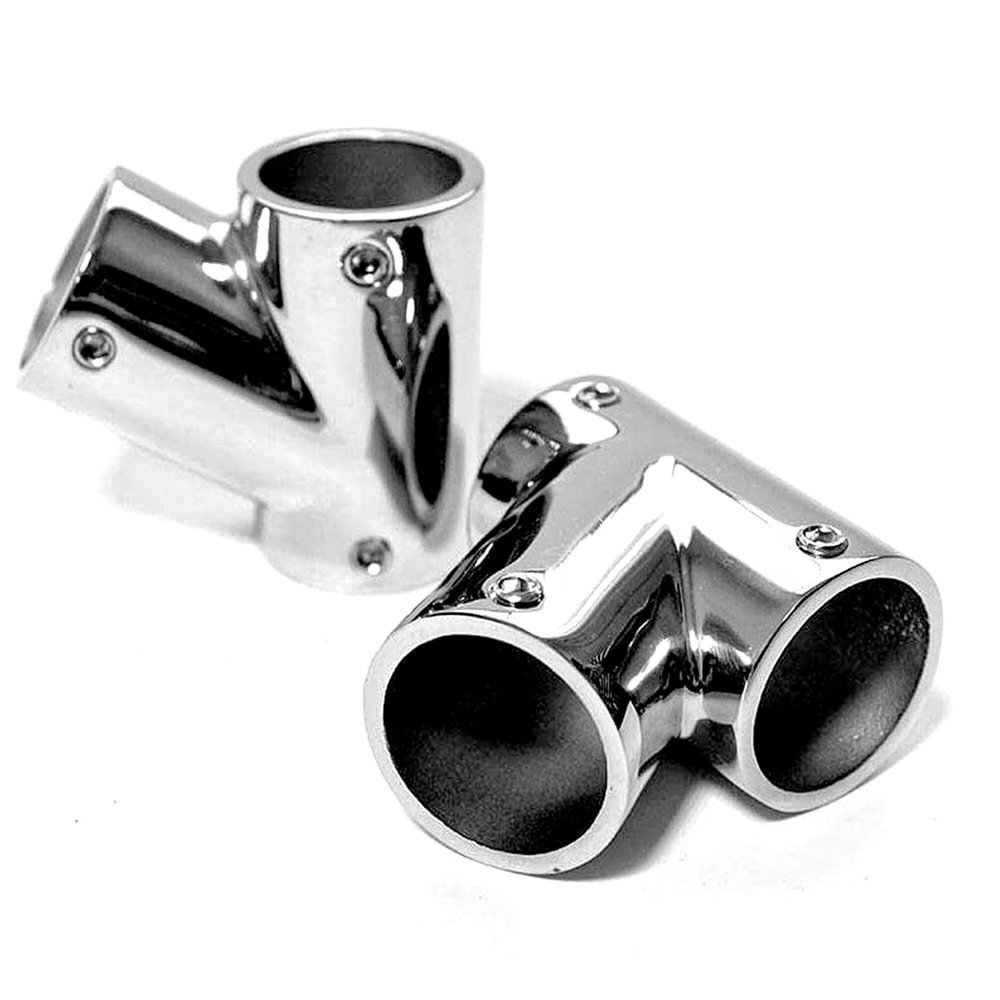 2Pack Boat Hand Rail Fitting - 60 Degree Tee-316 Marine Stainless Steel 22/25mm Water Sports Rowing Boats Accessories(Left/Right Each one) (Inner Diameter: 7/8inch)