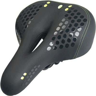 ELORES Bike Seat Cushion, Memory Foam Bicycle Saddle, Waterproof Bicycle Seat with LED Taillights