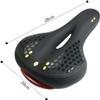 ELORES Bike Seat Cushion, Memory Foam Bicycle Saddle, Waterproof Bicycle Seat with LED Taillights view 3