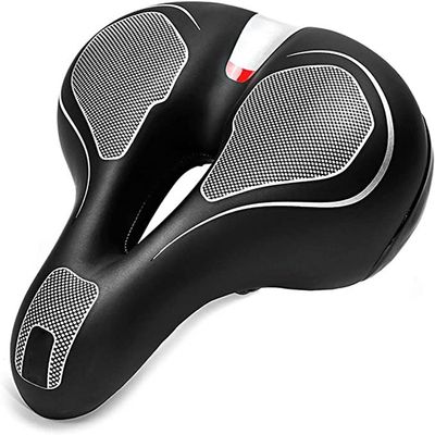ELORES Bike Seat, Bicycle Seat, Waterproof Bike Saddle with High-Density Memory Foam, Leather Bike Seat