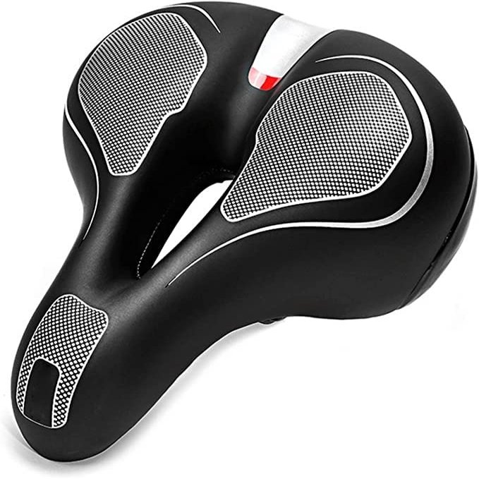 ELORES Bike Seat, Bicycle Seat, Waterproof Bike Saddle with High-Density Memory Foam, Leather Bike Seat