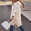 Womens Hooded Lightweight Puffer Vest Long Lightweight Packable Down Jacket Quilted Padded Coat Winter Recreation Outerwear view 2