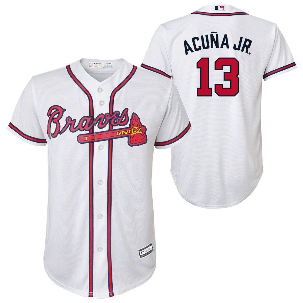 Outerstuff Ronald Acuna Jr. Atlanta Braves #13 Infant Jersey - Infant (12 Months - 24 Months) (as1, Age, 24_Months, Regular, Home White, 24 Months)