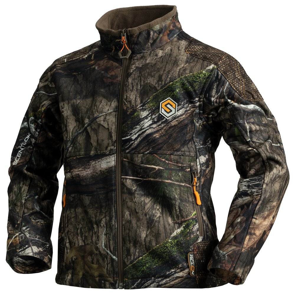 ScentLok Youth Hundo Taktix Jacket, Hunting Clothes for Kids (Mossy Oak Country DNA, Medium)