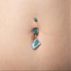 14GA 316L Stainless Steel CZ Crystal Paved Cowboy Hat Belly Button Ring (Gold Tone/Pink) view 2