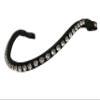 Beasties Brilliance Bling Browbands (Choose Crystal Color, Leather Color and Browband Shape) (Cob/Horse 15.75", Skinny-Wave Browband, 1 Show Me The Ring/Black Leather) view 1
