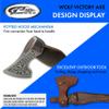 SZCO 18" Burnt Ash Wood Handle Nordic Fenrir Viking Axe with Leather Sheath, Brown (882458) view 4