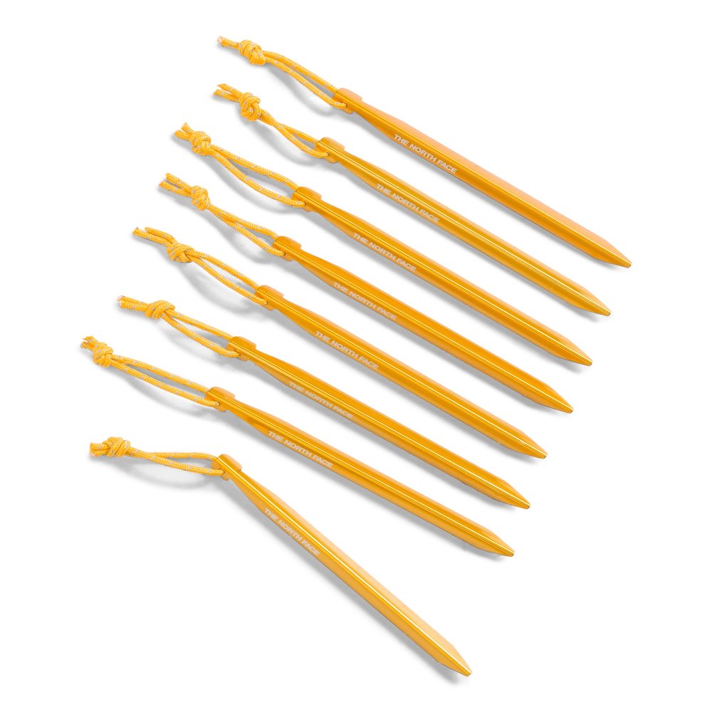 THE NORTH FACE V-Stake M Tent Stakes (8-Pack) - Aluminum Ground Anchors for Camping, Lightweight, Heavy Duty Strength, Summit Gold, One Size