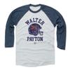 500 LEVEL Walter Payton 3/4 Sleeve T-Shirt (Baseball Tee, XXX-Large, Indigo/Ash) - Walter Payton Chicago Helmet Font view 1
