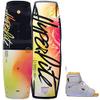 Hyperlite Cadence Womens Wakeboard 134 W/Viva Bindings Black/Yellow 134cm/(4-8.5) view 3