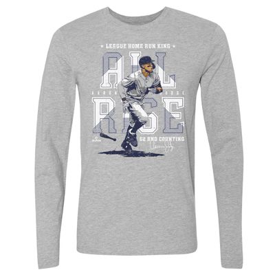 500 LEVEL Aaron Judge Long Sleeve Tee (Long Sleeve, XX-Large, Heather Gray) - Aaron Judge New York Home Run Record WHT