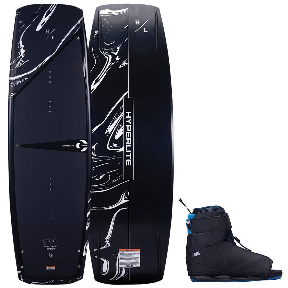 Hyperlite Cryptic Kids Wakeboard 128 W/Session Bindings Black 128cm/(4-8)