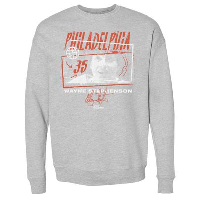 500 LEVEL Wayne Stephenson Sweatshirt (Crew Sweatshirt, XX-Large, Heather Gray) - Wayne Stephenson Philadelphia Tones WHT