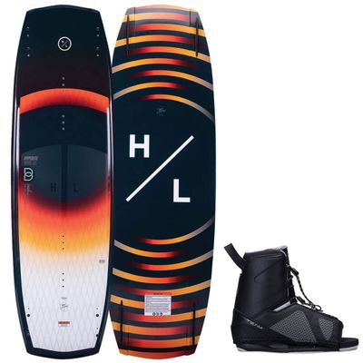 Hyperlite Baseline Mens Wakeboard 136 W/Team OT Bindings Black/Orange 136cm/(7-10.5)