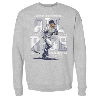 500 LEVEL Aaron Judge Sweatshirt (Crew Sweatshirt, XX-Large, Heather Gray) - Aaron Judge New York Home Run Record WHT