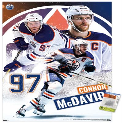 Trends International NHL Edmonton Oilers - Connor McDavid 22 Wall Poster with Push Pins