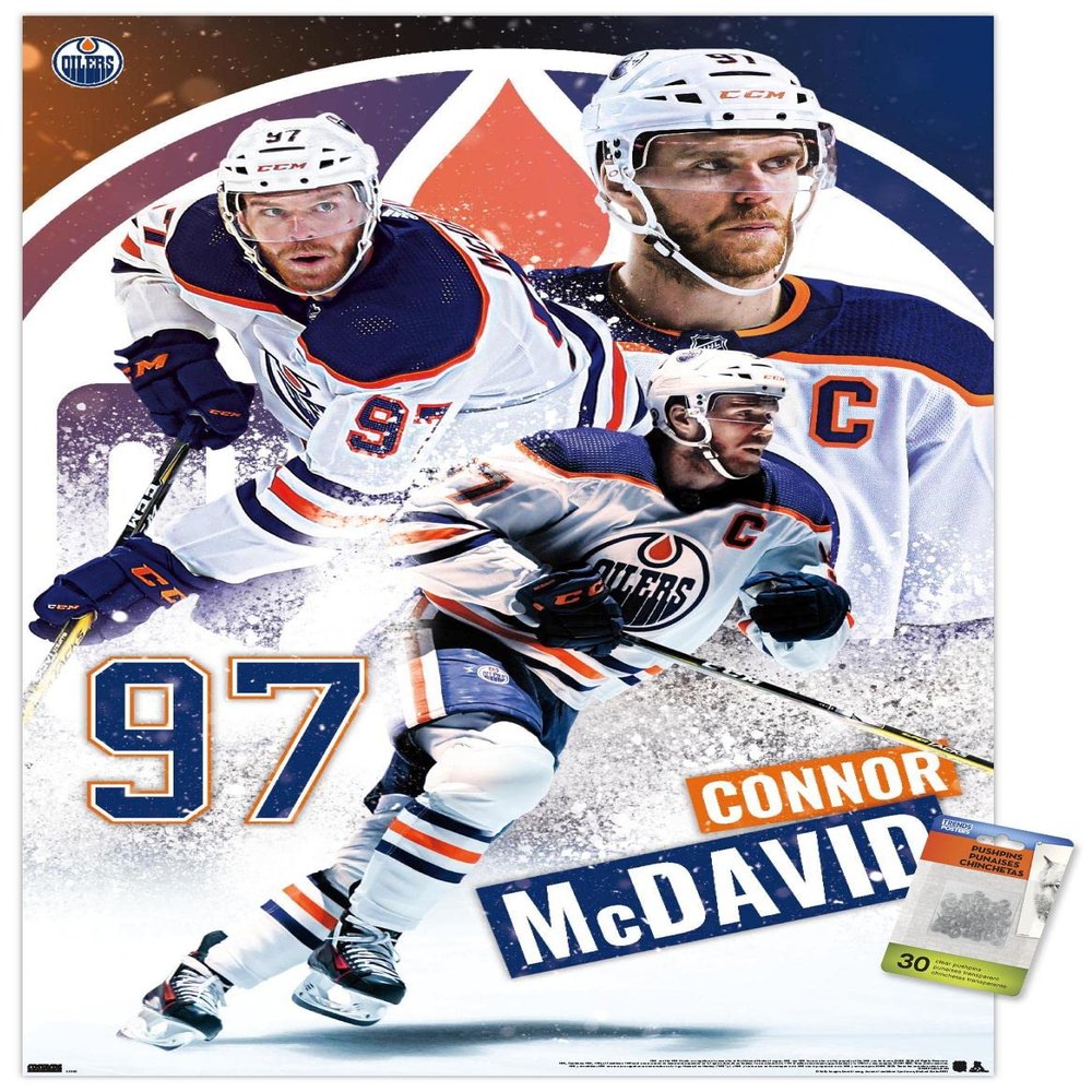 Trends International NHL Edmonton Oilers - Connor McDavid 22 Wall Poster with Push Pins