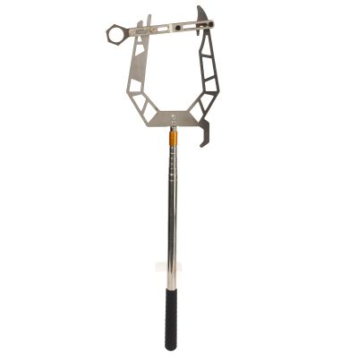 Acouto Mooring Rope Dock Hook Boat U Type Mooring Rope Threader, Stainless Steel Dock Hook Cable Wire Guider Ship Parking Tool, Telescoping Mooring Whips Boat Hooks for Docking (with