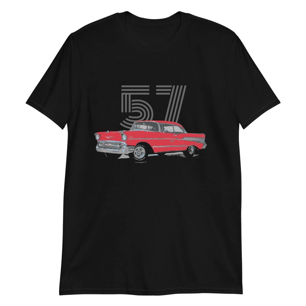 1957 57 Chevy Bel Air Red Antique American Collector Car Owner Short-Sleeve Unisex T-Shirt