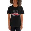 1957 57 Chevy Bel Air Red Antique American Collector Car Owner Short-Sleeve Unisex T-Shirt view 3