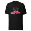 1957 57 Chevy Bel Air Red Antique American Collector Car Owner Short-Sleeve Unisex T-Shirt view 4