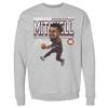 500 LEVEL Donovan Mitchell Sweatshirt (Crew Sweatshirt, XX-Large, Heather Gray) - Donovan Mitchell Cleveland Cartoon WHT view 1