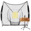 Zupapa Baseball net,7X7 Feet Portable Baseball Softball Practice Net Set with Upgraded Strike Zone, Travel Tee for Hitting Pitching Batting Catching(Red) view 1