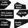 AIFARLD Mens Cargo Pants Elastic Waist Pants Sport Jogger Long Trousers for Hiking Fishing Running Workout Black view 4