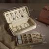 TAIMY Velvet Jewelry Boxes, Plush Velvet 2 Layer Travel Jewelry Organizer for Women, Portable Travel Jewelry Case Ring Earrings Necklace Bracelet Storage Holder Display(Beige) view 3