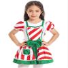 JEATHA Kids Girls Figure Skating Baton Twirling Tutu Dress Christmas Candy Cane Striped Dance Costume White 6 Years view 2