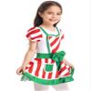 JEATHA Kids Girls Figure Skating Baton Twirling Tutu Dress Christmas Candy Cane Striped Dance Costume White 6 Years view 3