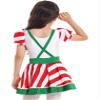 JEATHA Kids Girls Figure Skating Baton Twirling Tutu Dress Christmas Candy Cane Striped Dance Costume White 6 Years view 4