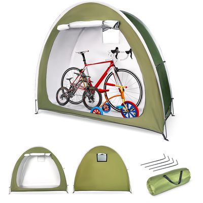 Bike Cover Storage Tent, Foldable Outdoor Bike Tent for Bikes, Garden Tools, Lawn Mover, Waterproof Storage Tent (Green)