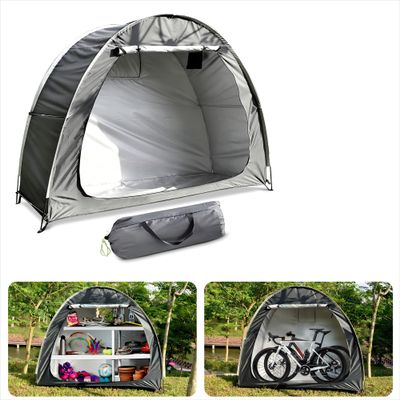 Bike Cover Storage Tent, Foldable Outdoor Bike Tent for Bikes, Garden Tools, Lawn Mover, Waterproof Storage Tent (Grey)