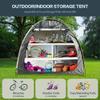 Bike Cover Storage Tent, Foldable Outdoor Bike Tent for Bikes, Garden Tools, Lawn Mover, Waterproof Storage Tent (Grey) view 2