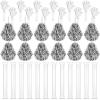 Sosation 36 Pcs Team Spirit Accessories, Cheerleading Pom Poms Hand Clappers Party Favors and Thunder Sticks Noise Makers for Sporting Events Football Baseball Cheering Essentials(White) view 1