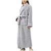 XUNRYAN Womens Robes Thicken Winter Warm Coat Fleece Plush Bathrobes Female Kimono Coat Open Front Cardigans Maxi Long Coat view 1