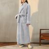 XUNRYAN Womens Robes Thicken Winter Warm Coat Fleece Plush Bathrobes Female Kimono Coat Open Front Cardigans Maxi Long Coat view 2