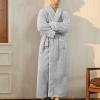 XUNRYAN Womens Robes Thicken Winter Warm Coat Fleece Plush Bathrobes Female Kimono Coat Open Front Cardigans Maxi Long Coat view 3