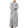 XUNRYAN Womens Robes Thicken Winter Warm Coat Fleece Plush Bathrobes Female Kimono Coat Open Front Cardigans Maxi Long Coat view 4