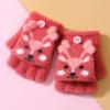 Baby Girls Boys Flip Cover Winter Knit 2-15 Convertible Gloves Toddler With Mitten Womens Fashion (Red, One Size) view 2