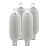 SeaSense Wake Defender Inflatable Fenders - Set of 4, Premium-Grade Boat Fenders & Buoys for Docking - Ribbed Design, Made with UV-Resistant Marine-Grade Vinyl - 4.5"x16", White view 1