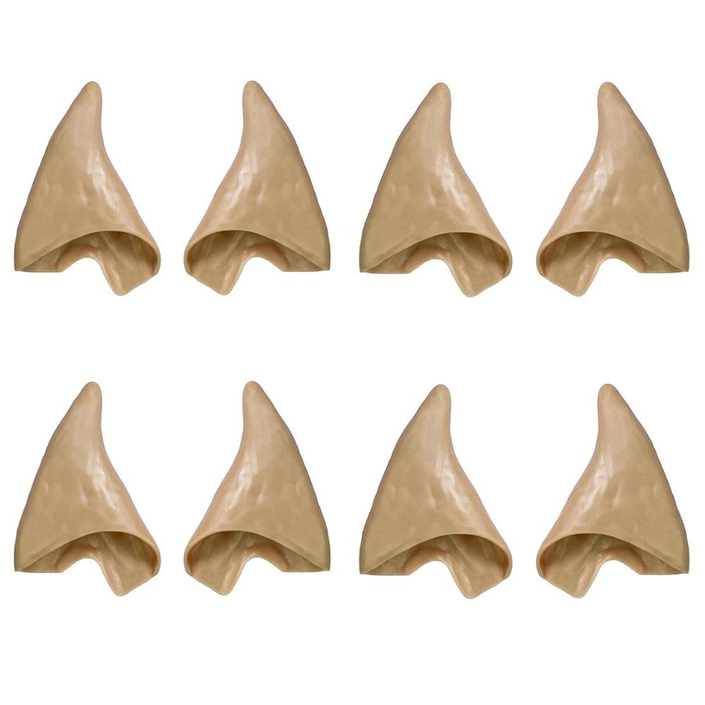 Kbraveo 4 Pairs Soft Pointed Elf Ears Pixie Ears for Halloween Cosplay Costumes