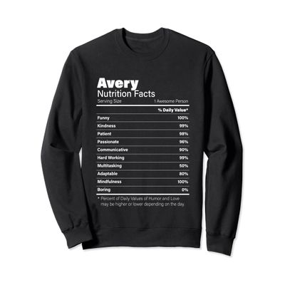 Avery Nutrition Personalized Name Funny Sweatshirt