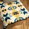 ASR Outdoor 60x80 Southwest Navajo Aztec Fleece Throw Blankets, White view 1